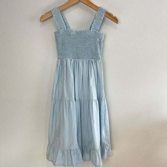 ZARA Light Blue Smocked Tiered Dress – Size XS - Picture 9 of 10